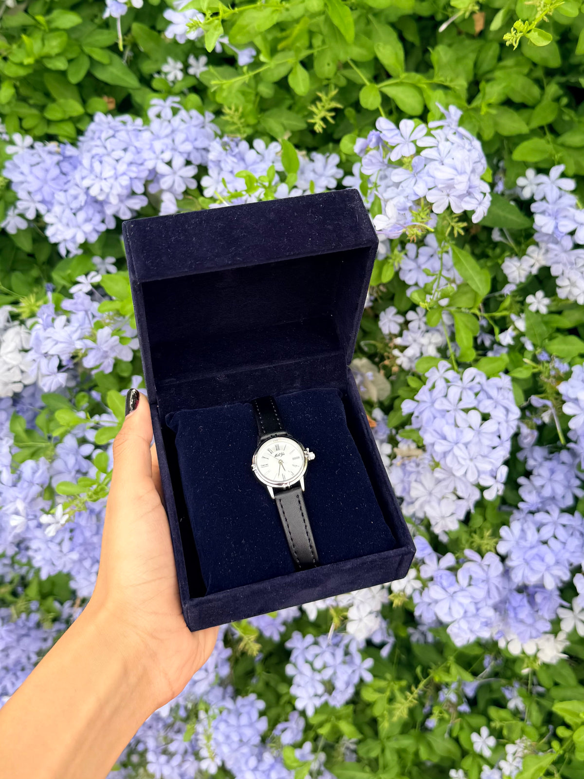 Montre Miliya Cuir – Noir & Argent + Coffret CADEAU🎀 + Packaging Offert 🎁