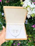 CINDERELLA : Ensemble Collier avec ses boucles + Coffret CADEAU🎁