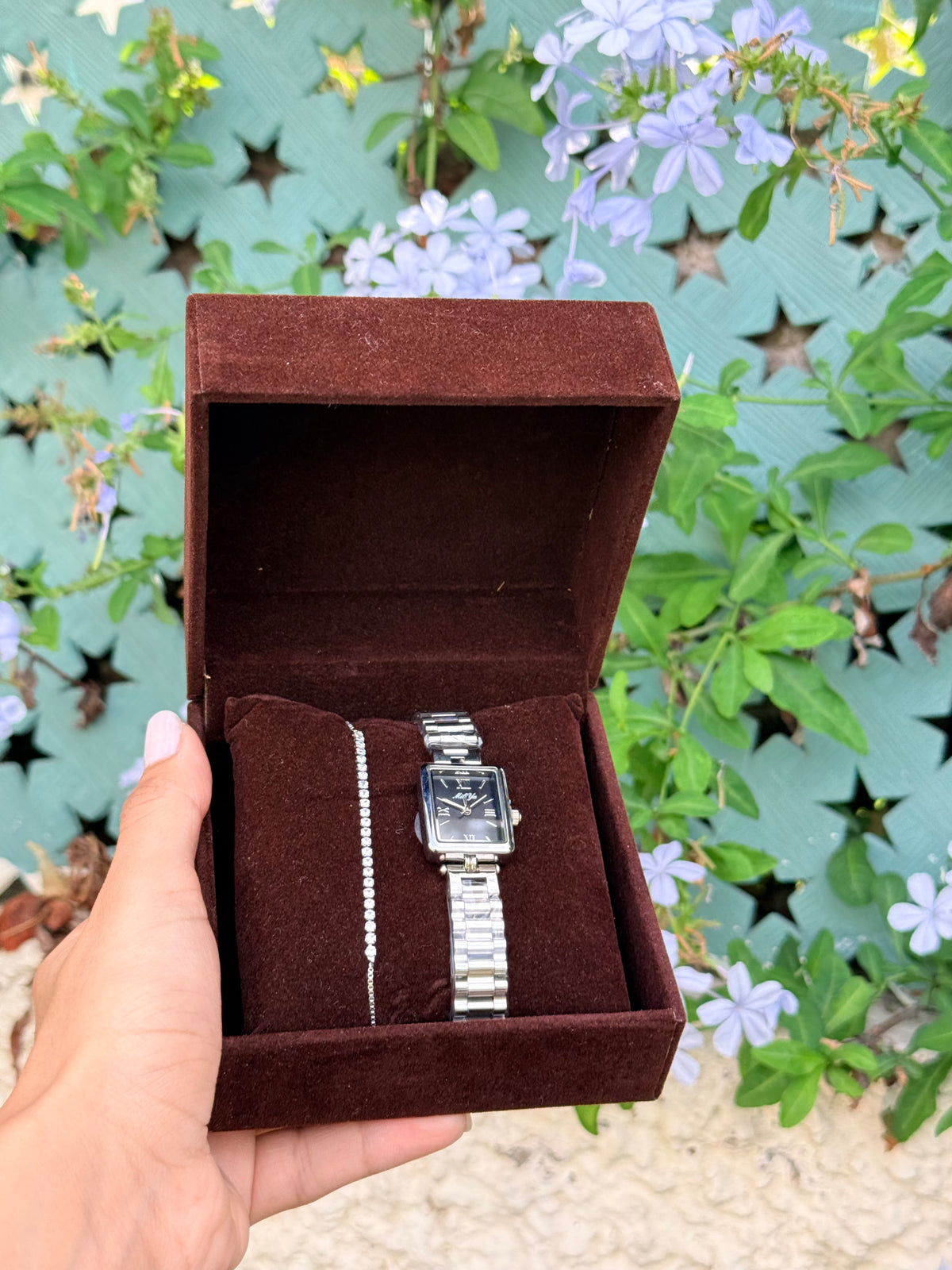 PACK AMALIA :Coffret de 2 pièces: Montre Miliya + rivière + Coffret CADEAU🎀 + Packaging Offert 🎁